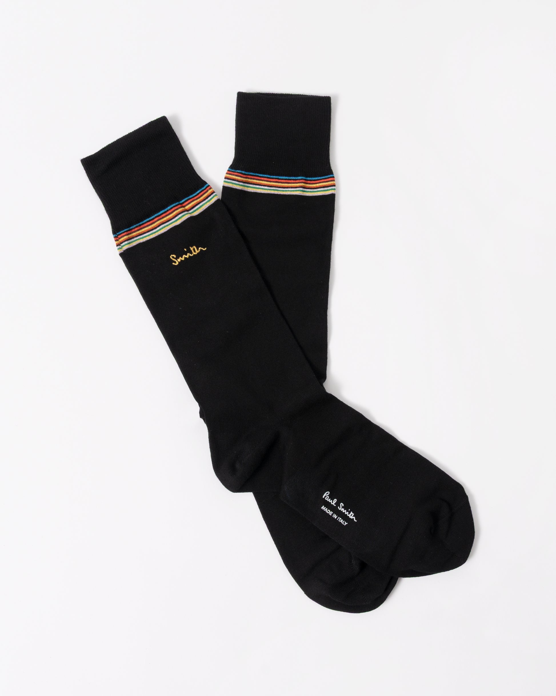 Paul Smith 3-Pack Mens Socks with Gold Signature Logo in 1A Multicolour black