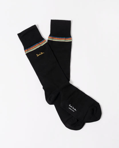Paul Smith 3-Pack Mens Socks with Gold Signature Logo in 1A Multicolour black
