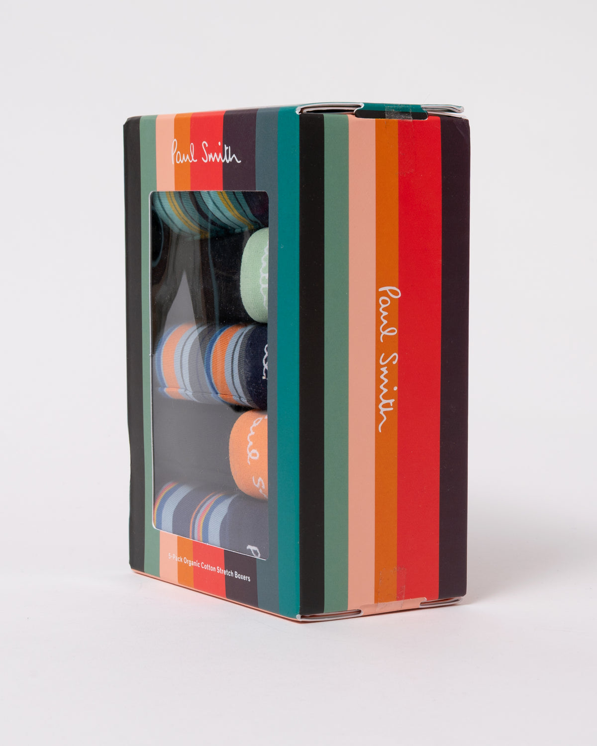 Paul Smith 5-Pack Mens Striped/Plain Trunks with Signature Logo Waistband - 1A Mixed Plate 1