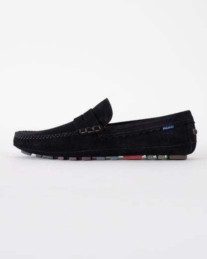 side view of Paul Smith Jenson Mens Driving Shoes in n Navy