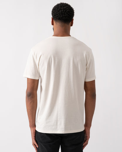 back sht of a model wearing a Paul Smith Mens Crew Neck Lounge T-Shirt in Off White