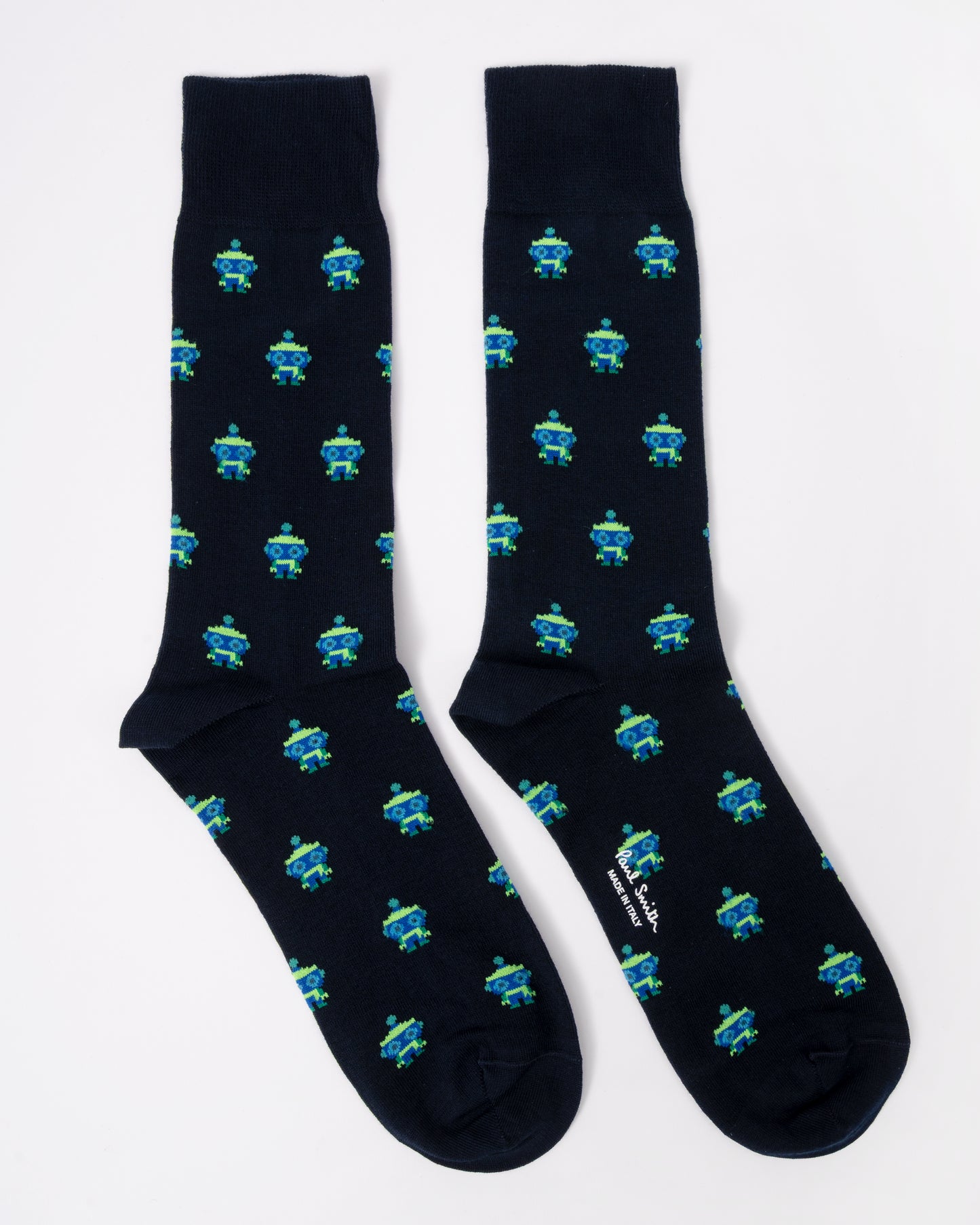 Paul Smith Mens Robot Socks in 49 Very Dark Navy