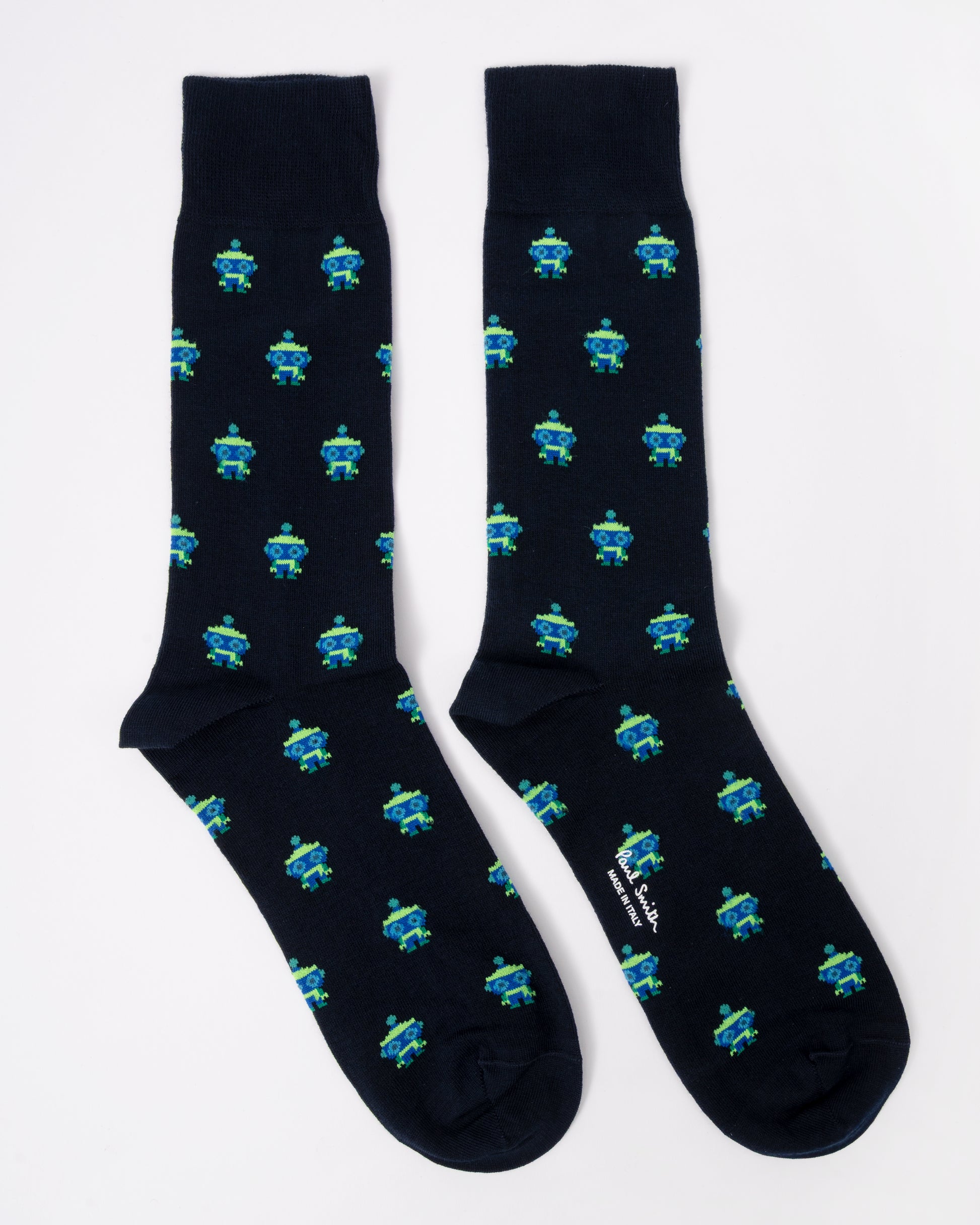 Paul Smith Mens Robot Socks in 49 Very Dark Navy