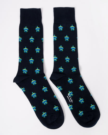 Paul Smith Mens Robot Socks in 49 Very Dark Navy