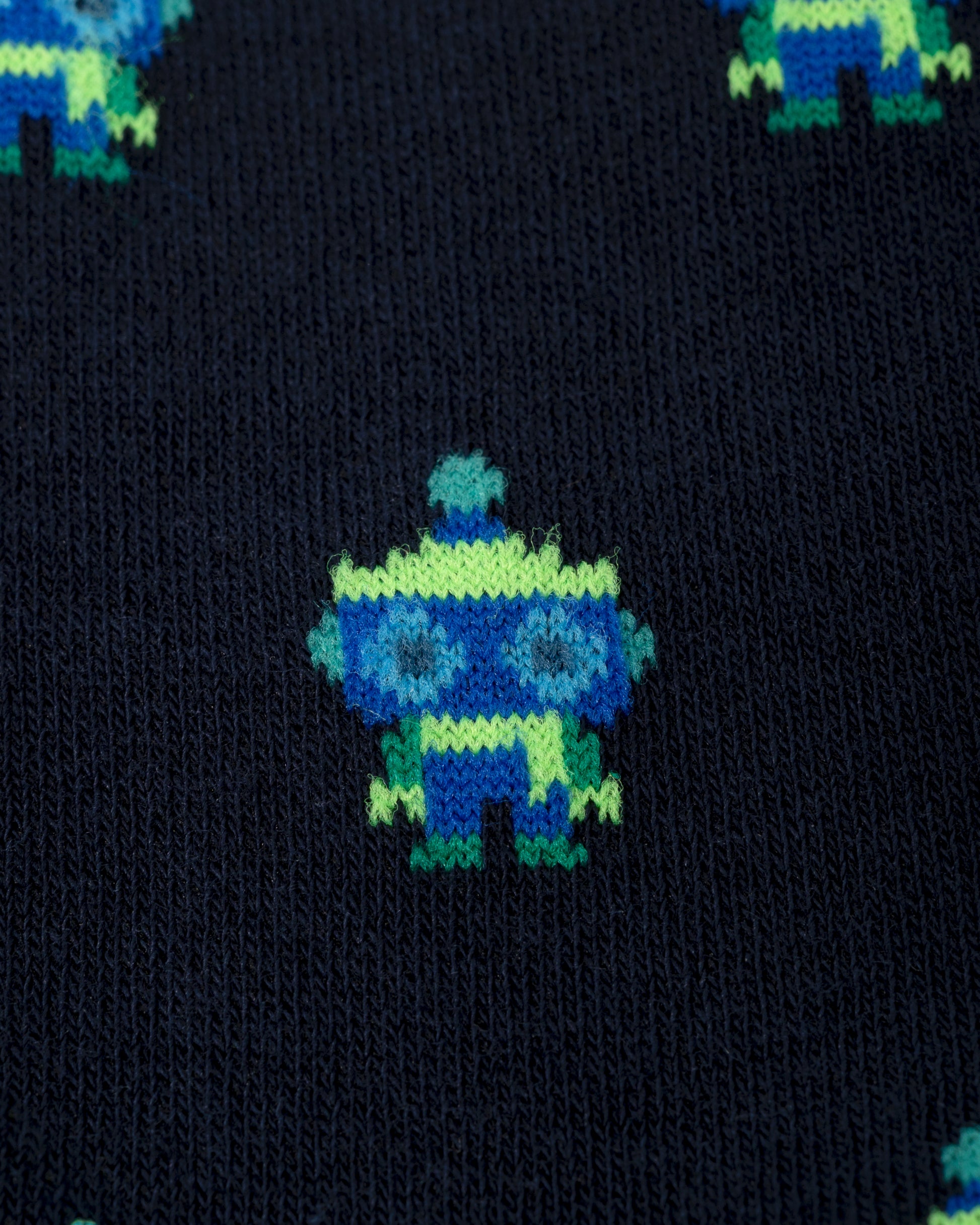 close up of Paul Smith Mens Robot Socks in 49 Very Dark Navy