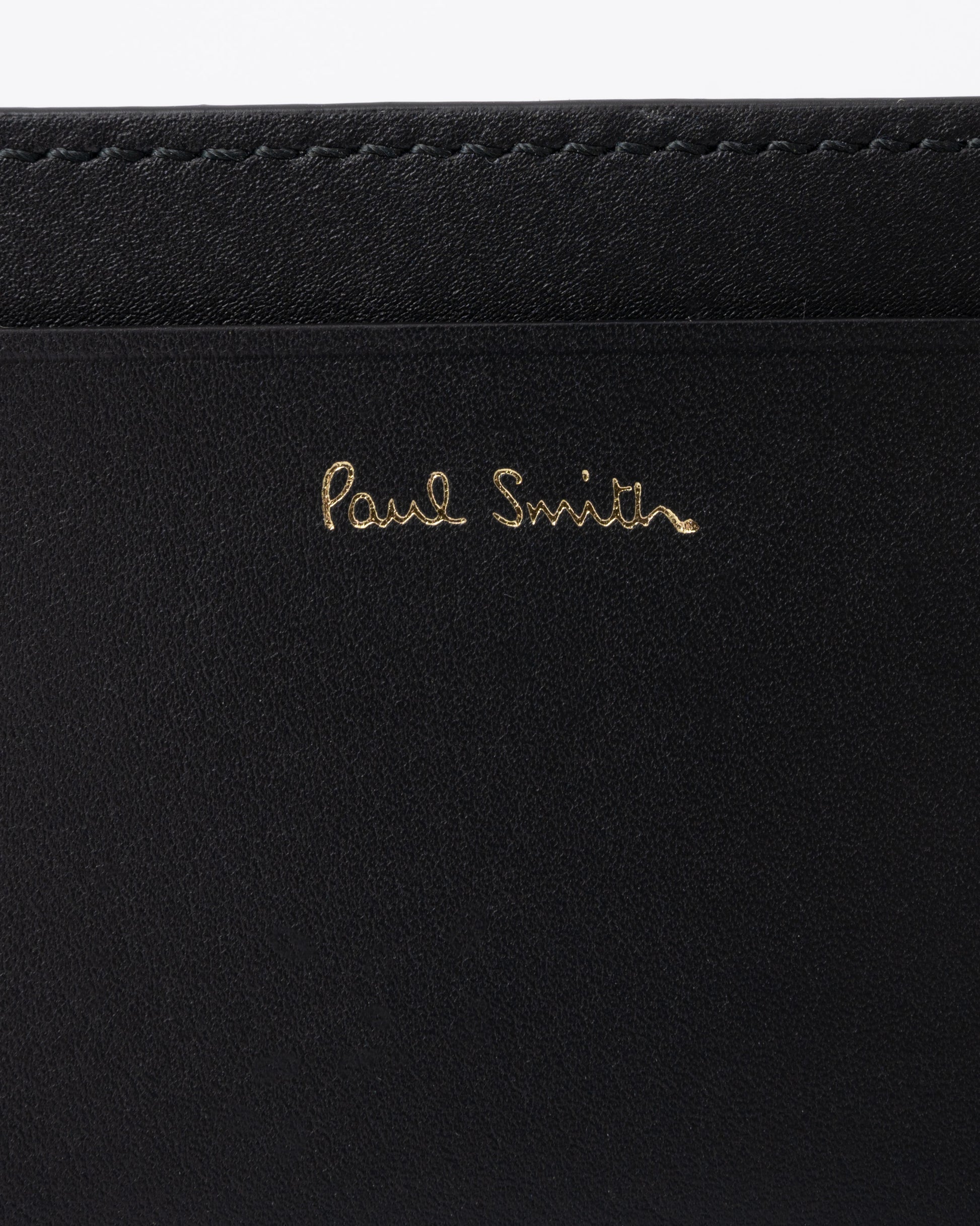 Paul Smith Mens Signature Stripe Card Holder - 79 Black