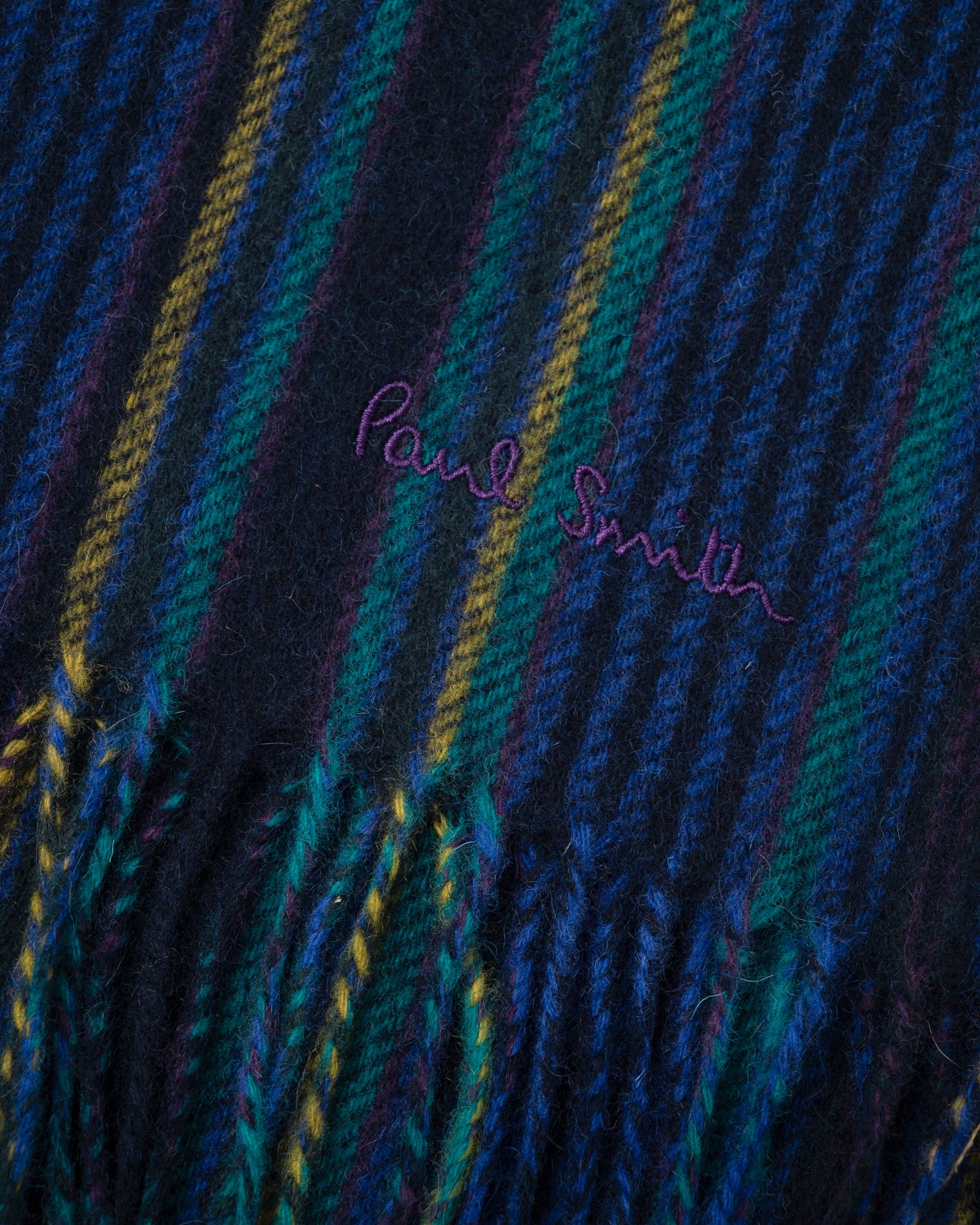 Paul Smith Mens Trent Stripe Scarf - 47 Navy - CHO - Designer Mens Scarf