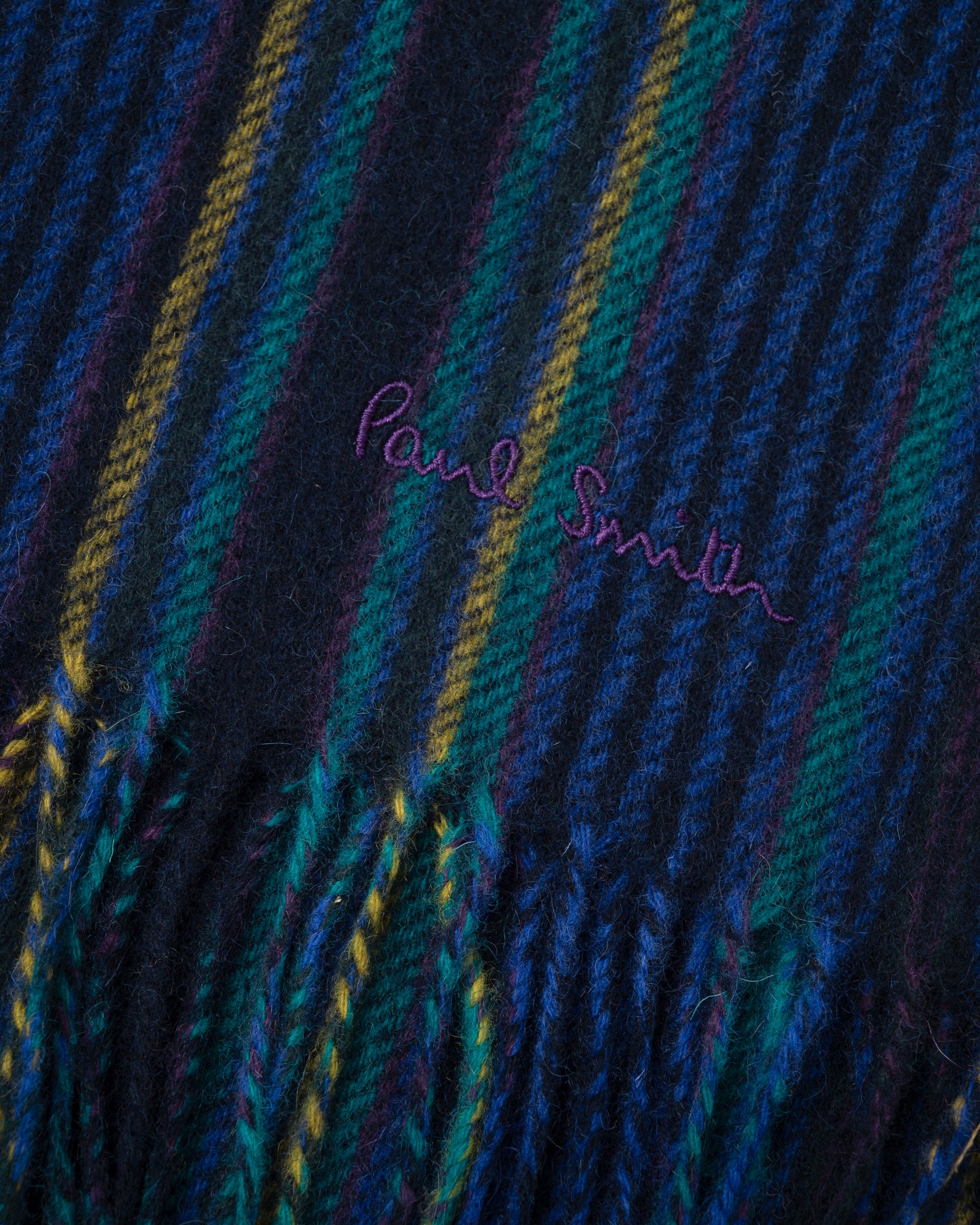 Paul Smith Mens Trent Stripe Scarf - 47 Navy - CHO - Designer Mens Scarf