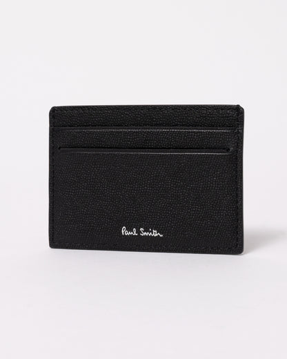 studio photograph showing a Paul Smith Mens Zebra Badge Card Holder in 79 Black