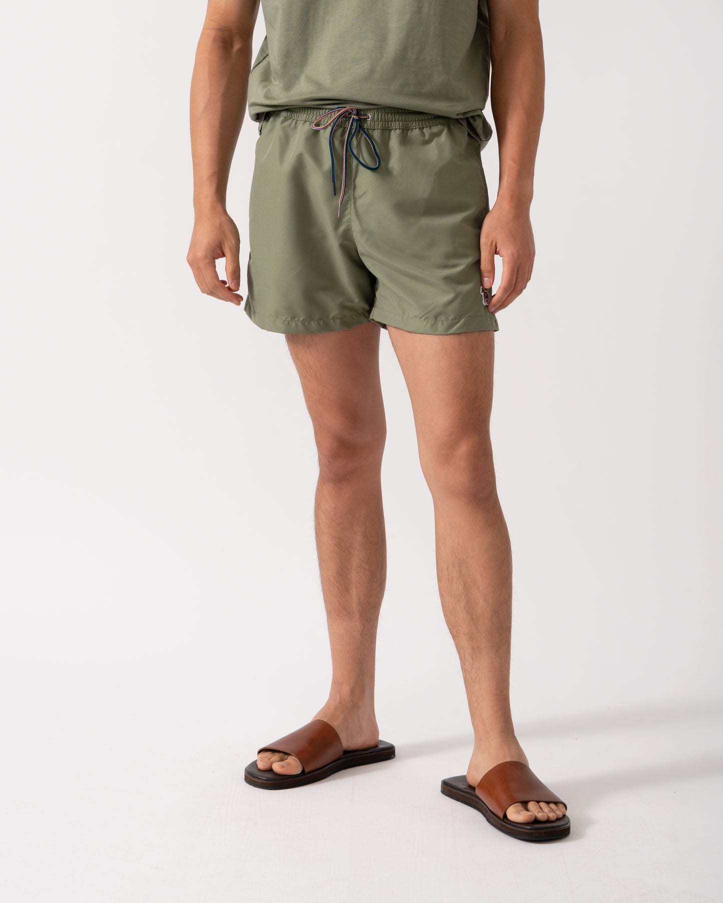 Paul Smith Mens Zebra Logo Swim Shorts - 34 Light Greyish Green