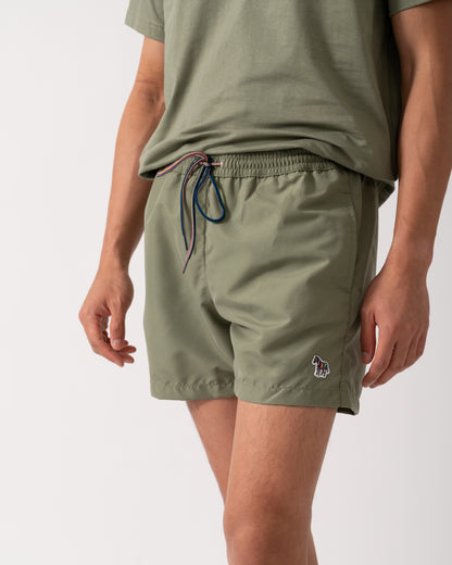 Paul Smith Mens Zebra Logo Swim Shorts - 34 Light Greyish Green