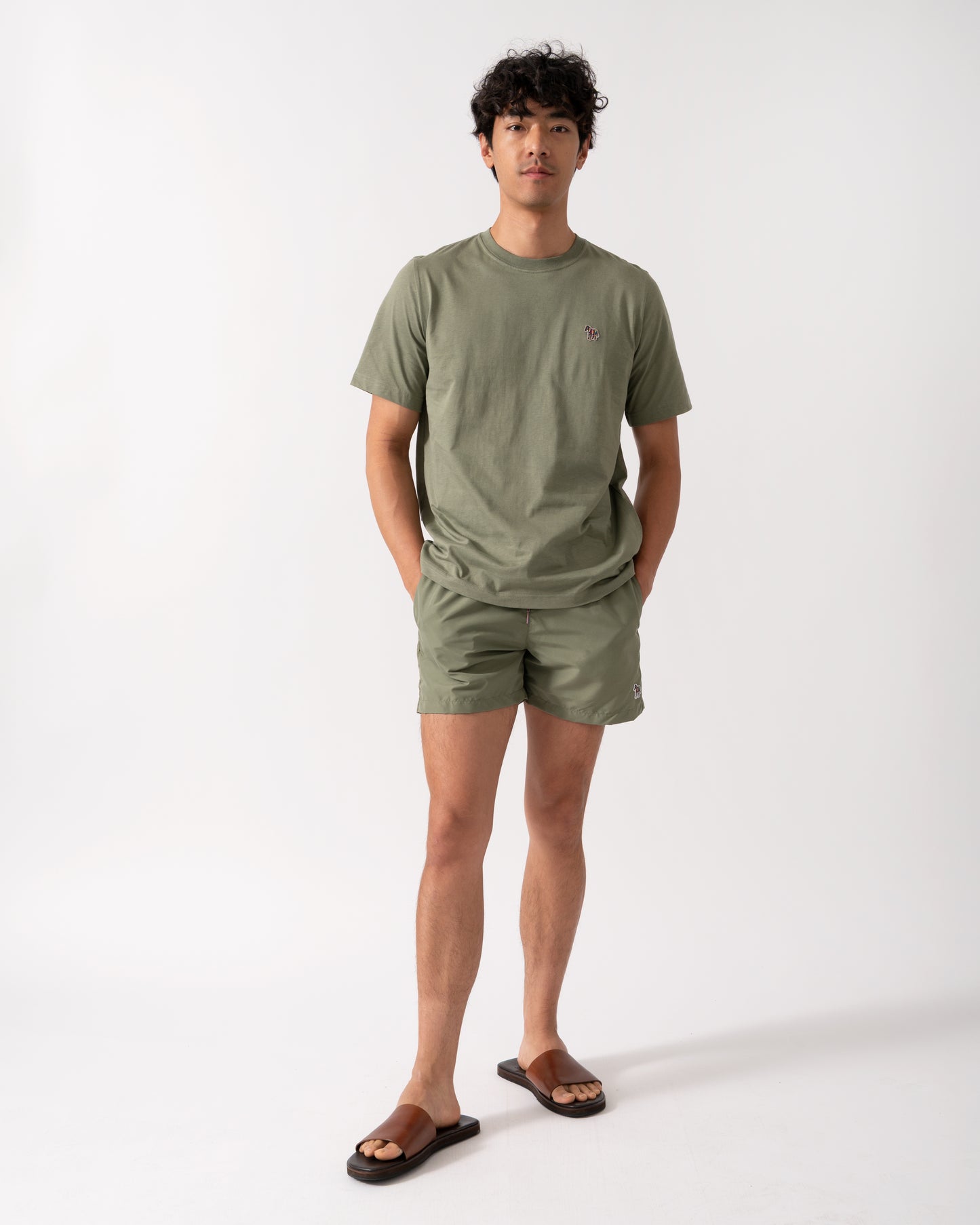 PS Paul Smith Mens Regular Fit Short Sleeve Zebra T-Shirt - 34C Washed Green