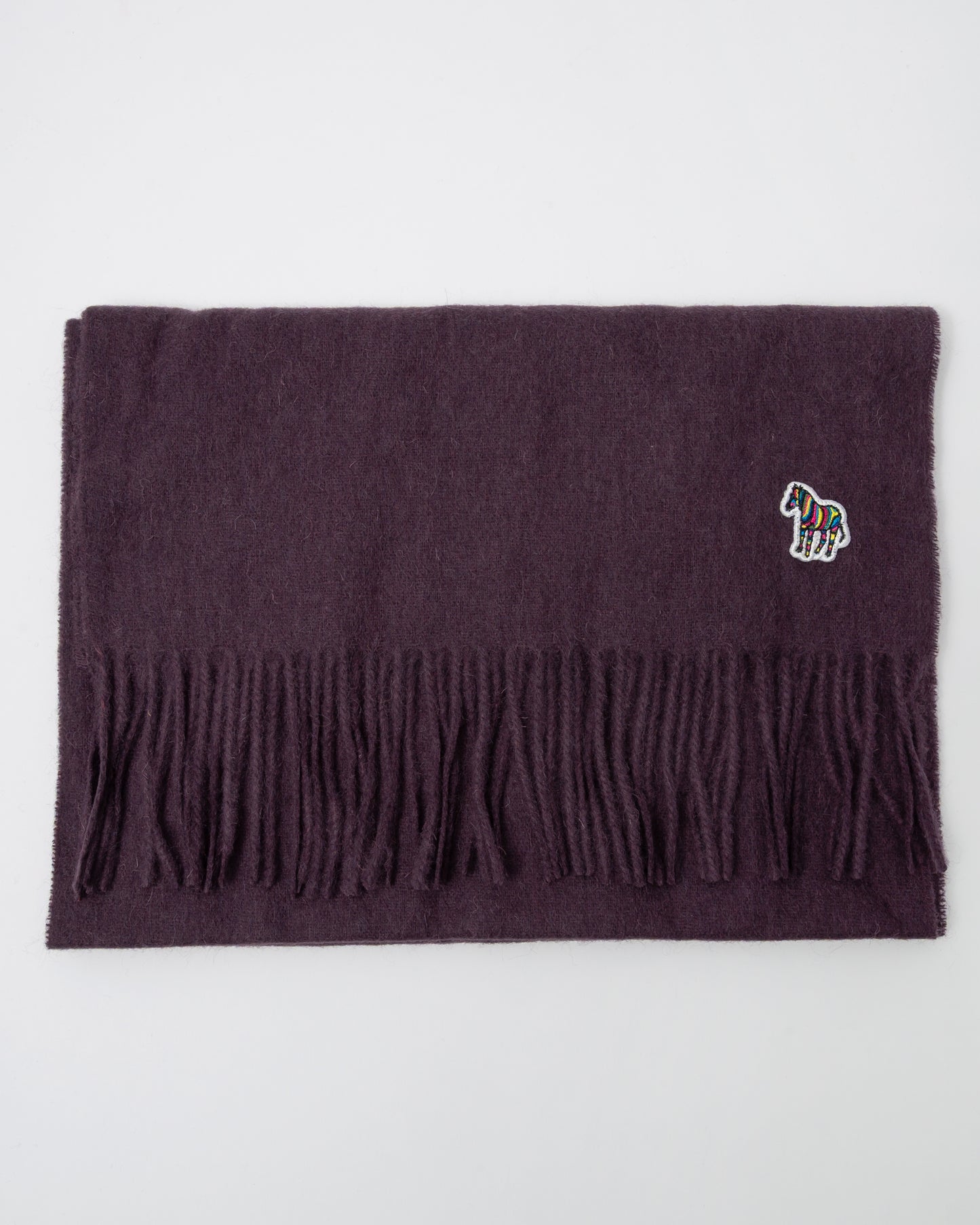 Paul Smith Mens Zebra Scarf - 29 Very Dark Red - CHO - Designer Mens Scarf