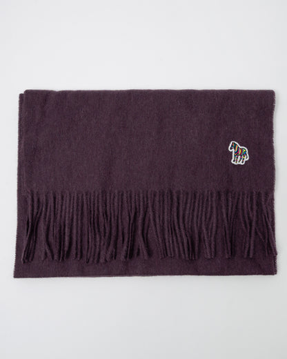 Paul Smith Mens Zebra Scarf - 29 Very Dark Red - CHO - Designer Mens Scarf