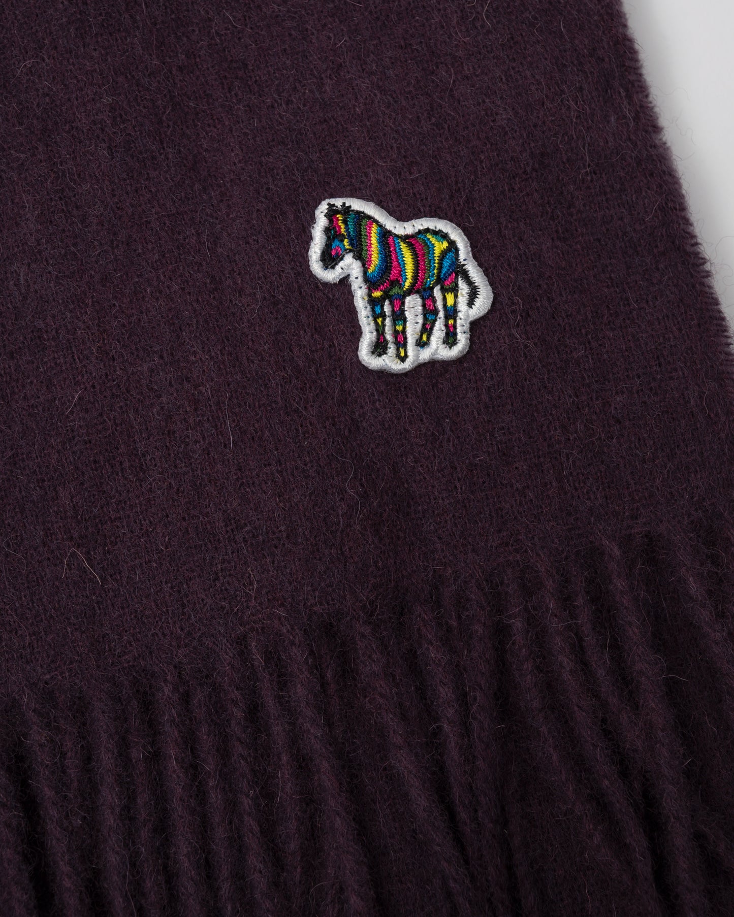 Paul Smith Mens Zebra Scarf - 29 Very Dark Red - CHO - Designer Mens Scarf