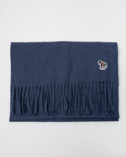 Paul Smith Mens Zebra Scarf - 43 Greyish Blue - CHO - Designer Mens Scarf