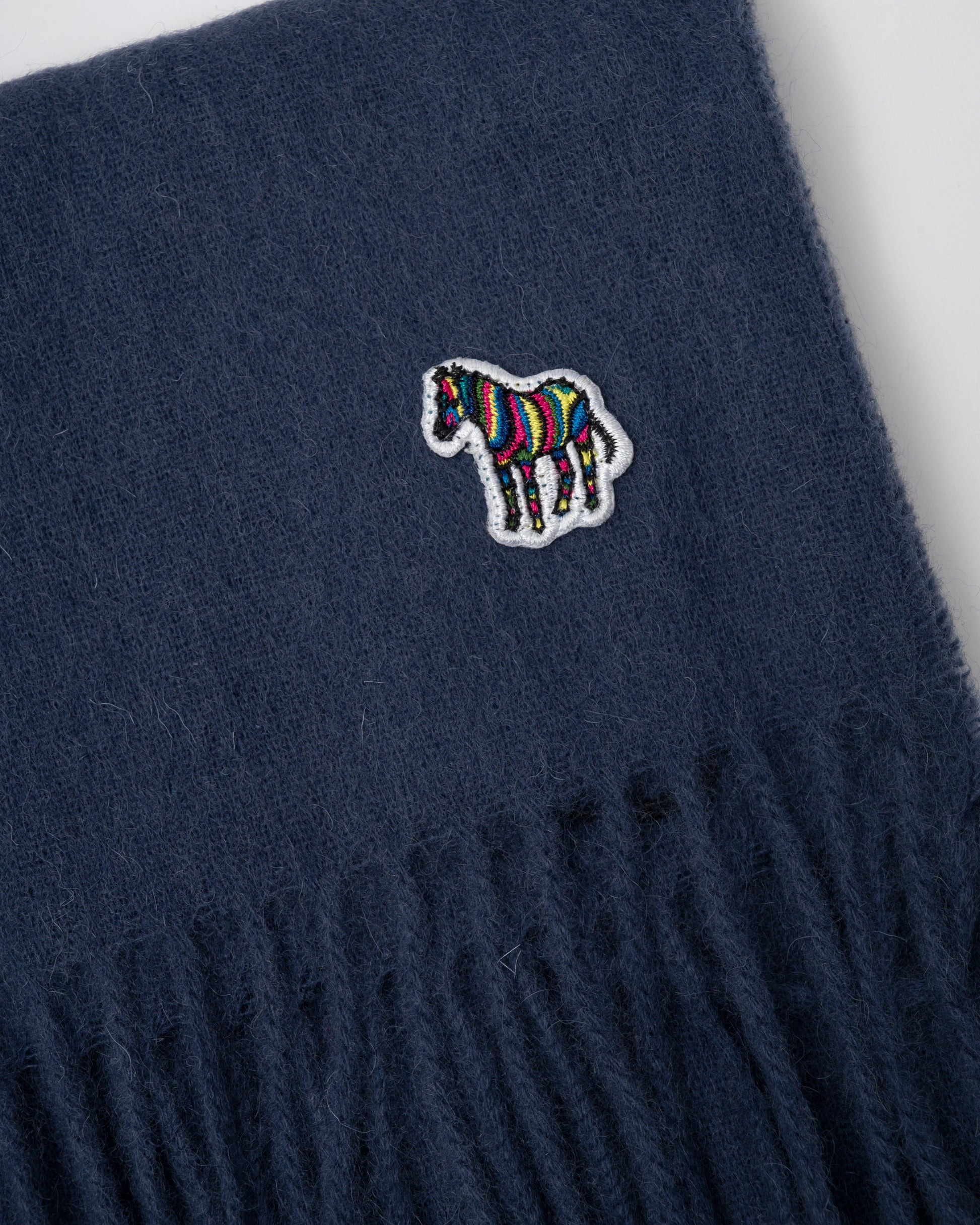 Paul Smith Mens Zebra Scarf - 43 Greyish Blue - CHO - Designer Mens Scarf