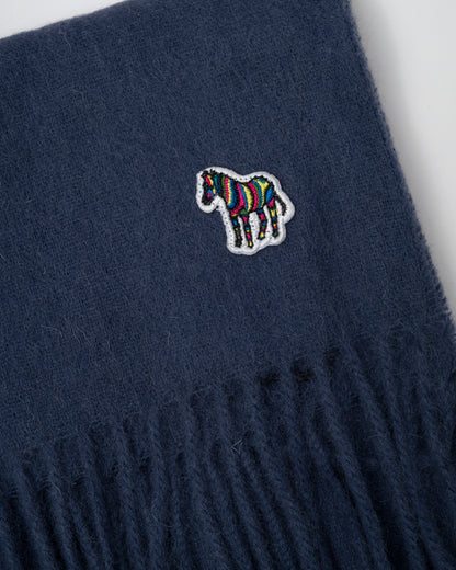 Paul Smith Mens Zebra Scarf - 43 Greyish Blue - CHO - Designer Mens Scarf