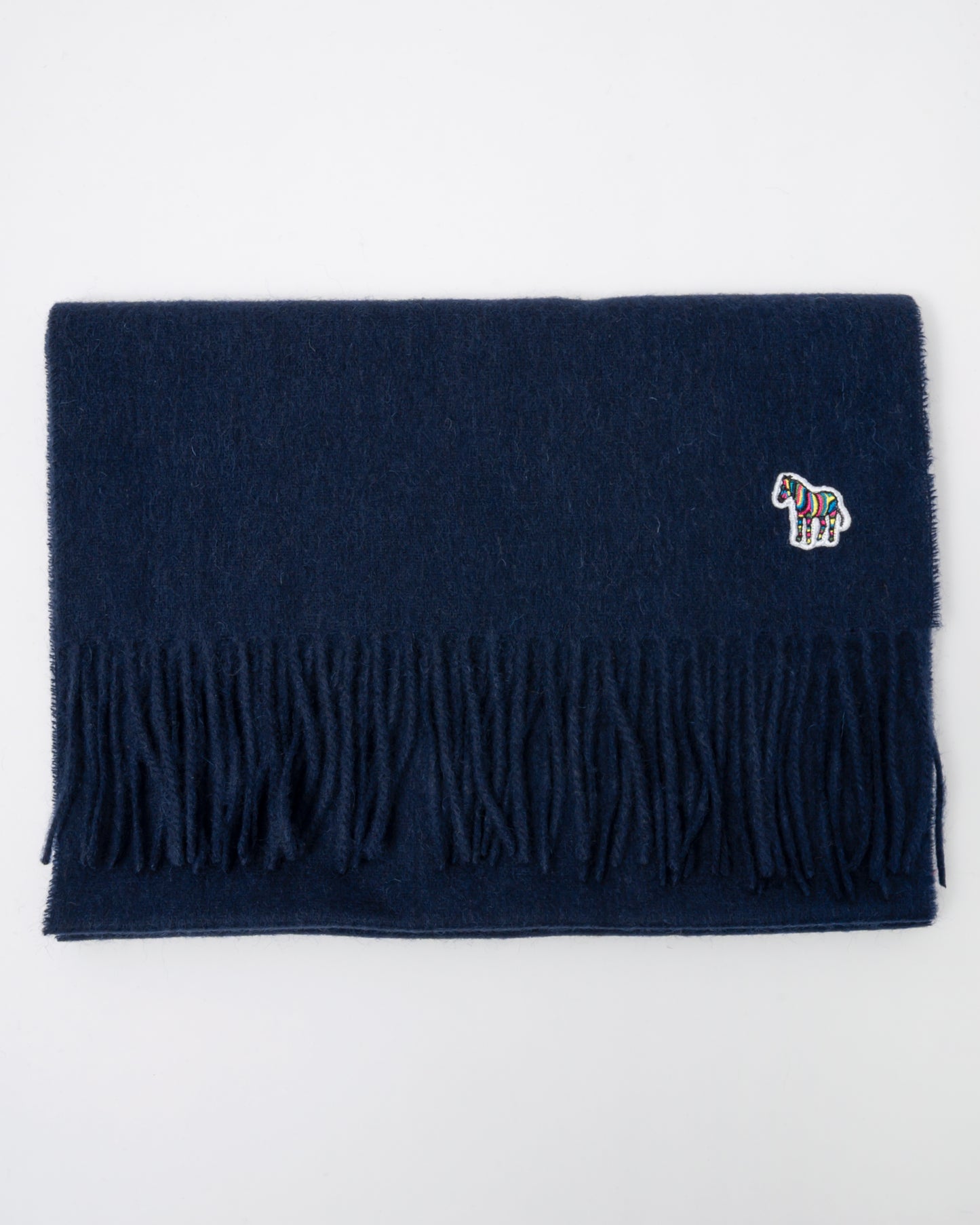 Paul Smith Mens Zebra Scarf - 47 Navy - CHO - Designer Mens Scarf