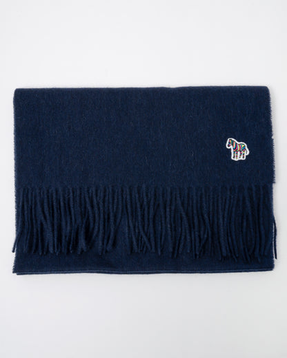 Paul Smith Mens Zebra Scarf - 47 Navy - CHO - Designer Mens Scarf