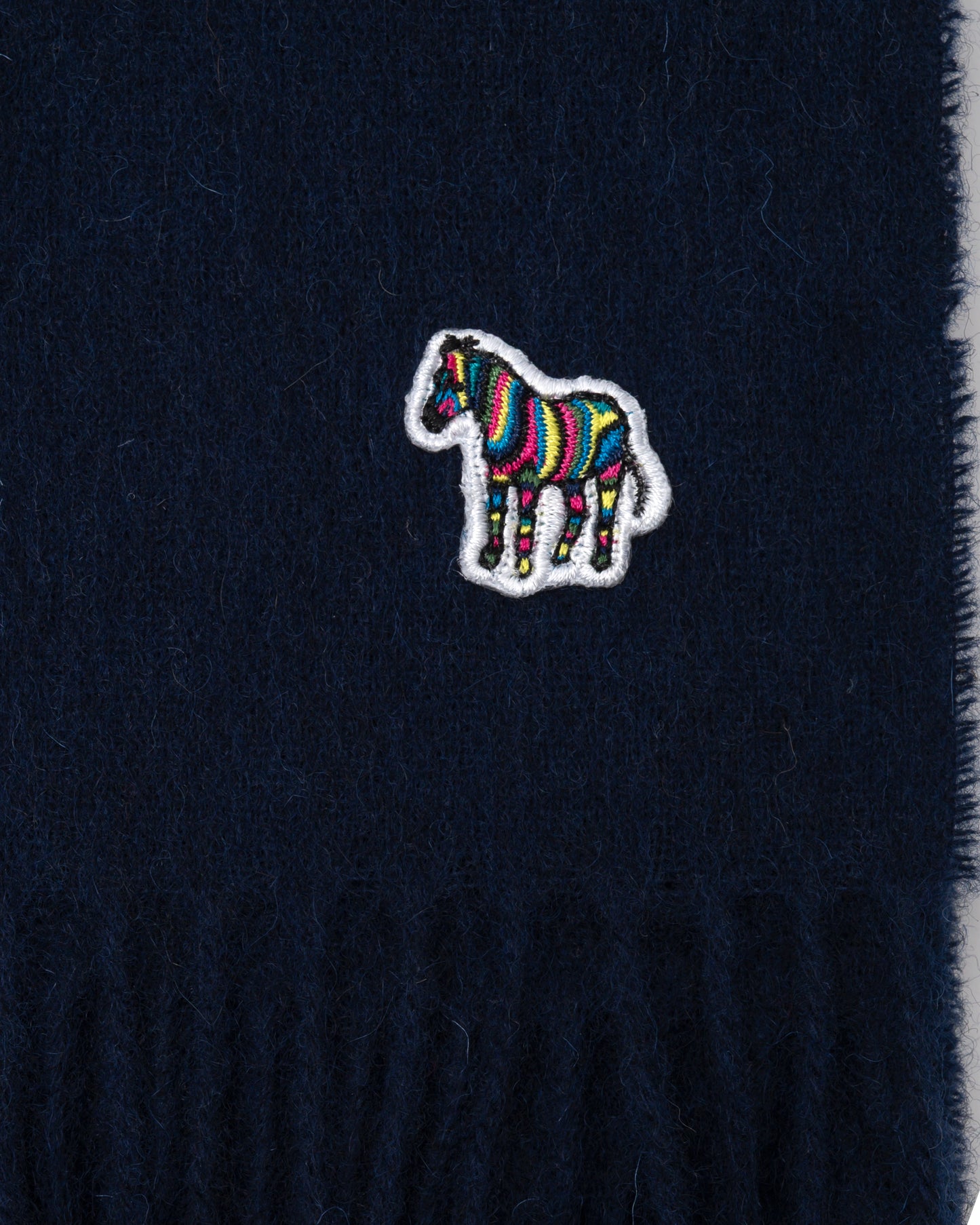 Paul Smith Mens Zebra Scarf - 47 Navy - CHO - Designer Mens Scarf