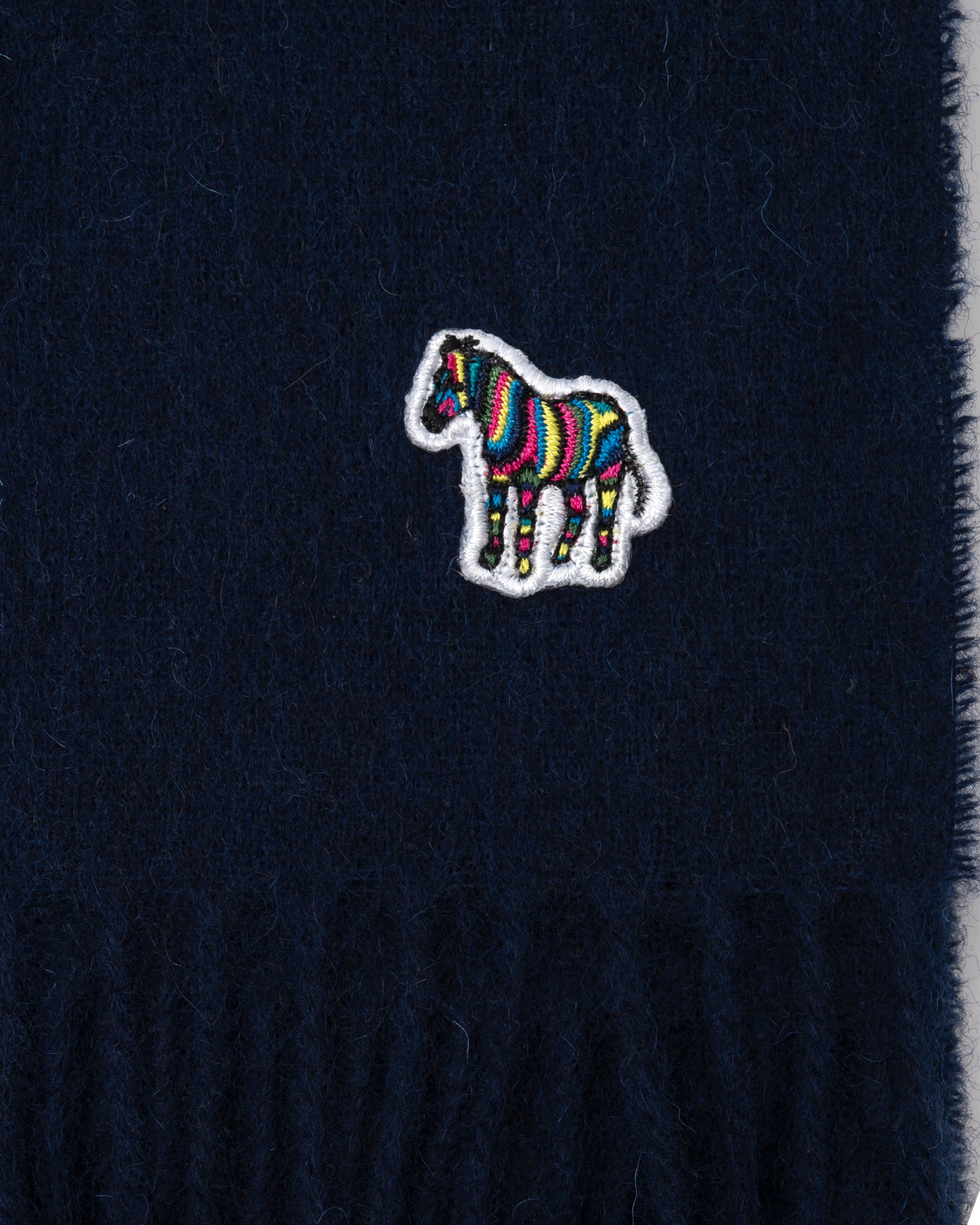 Paul Smith Mens Zebra Scarf - 47 Navy - CHO - Designer Mens Scarf