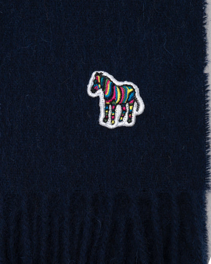 Paul Smith Mens Zebra Scarf - 47 Navy - CHO - Designer Mens Scarf