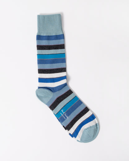 Paul Smith Nandor Stripe Mens Socks in 42 Blue