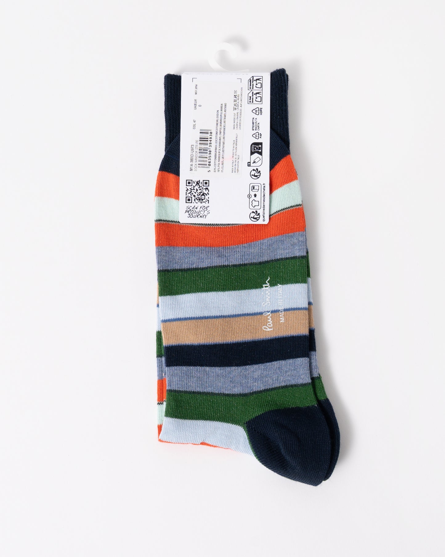 Paul Smith Nandor Stripe Mens Socks in 47 Blue back