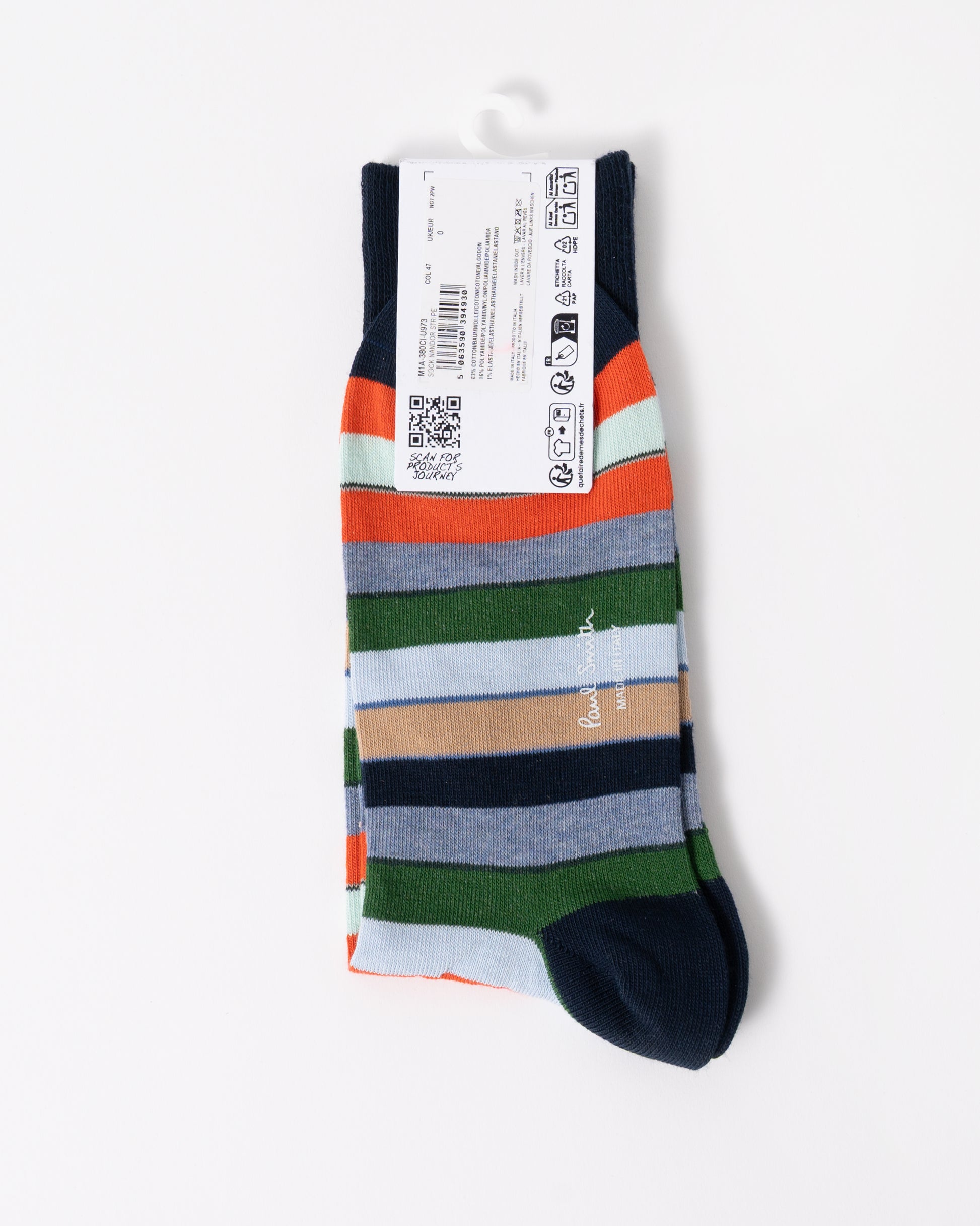 Paul Smith Nandor Stripe Mens Socks in 47 Blue back