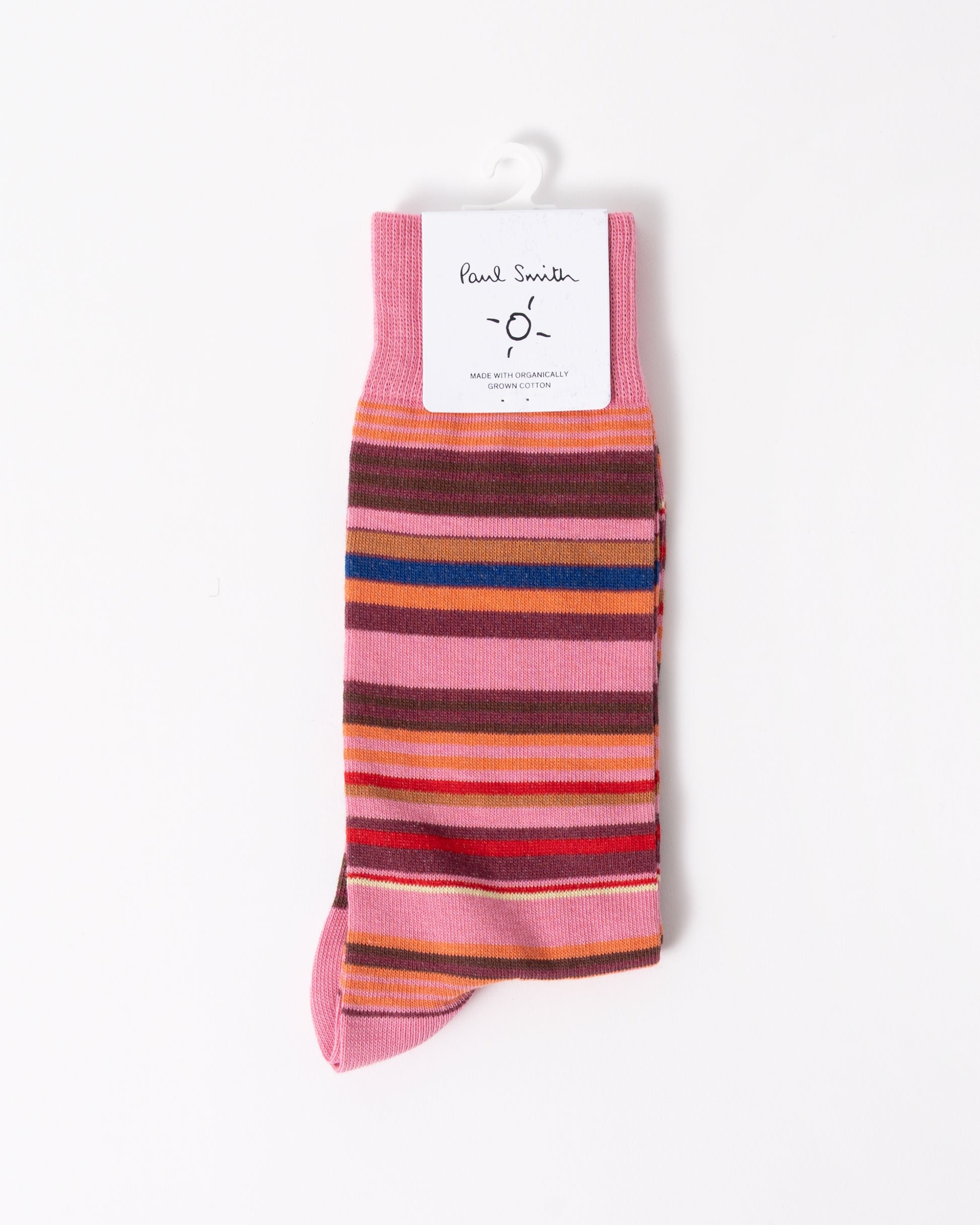 front of Paul Smith Niam Stripe Mens Socks in 20 Light Pink