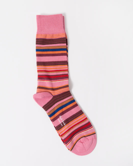 Paul Smith Niam Stripe Mens Socks in 20 Light Pink