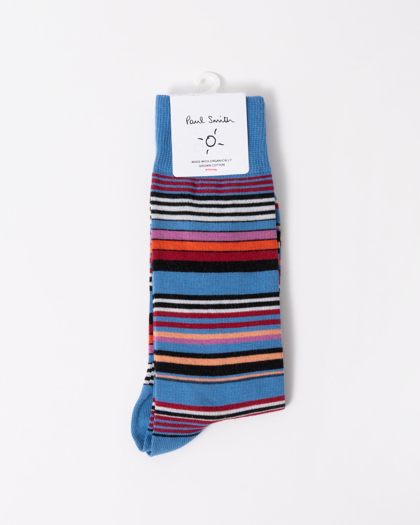 front of Paul Smith Niam Stripe Mens Socks in 42 Blue