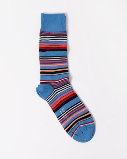Paul Smith Niam Stripe Mens Socks in 42 Blue