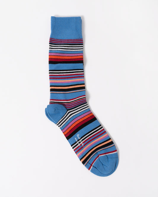 Paul Smith Niam Stripe Mens Socks in 42 Blue