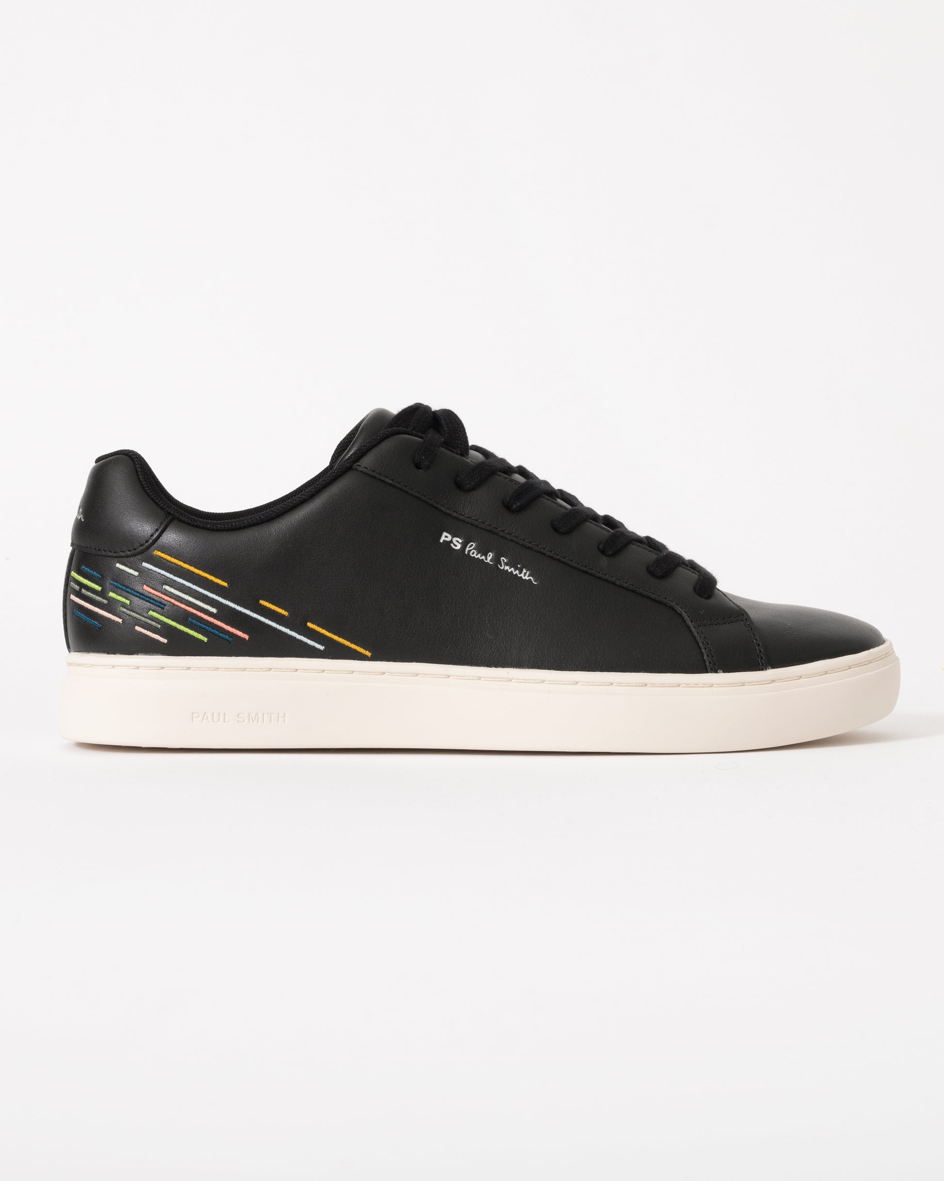 Paul Smith Rex Embroidered Stripe Mens Trainers - 79 Black - CHO - Designer Mens Trainers