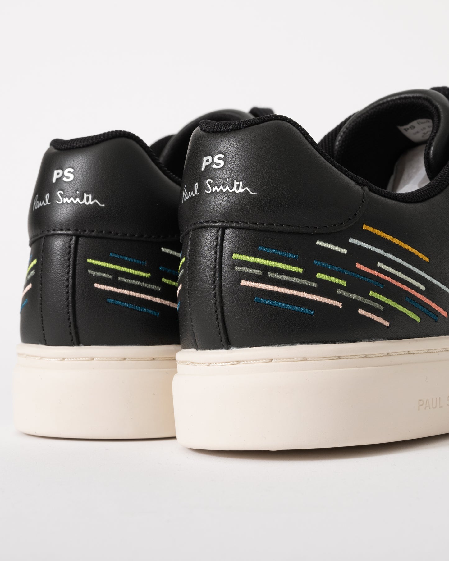 Paul Smith Rex Embroidered Stripe Mens Trainers - 79 Black - CHO - Designer Mens Trainers