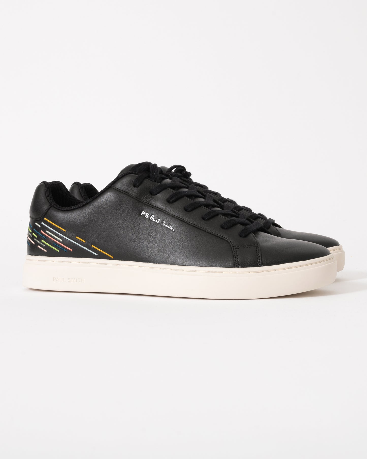 Paul Smith Rex Embroidered Stripe Mens Trainers - 79 Black - CHO - Designer Mens Trainers