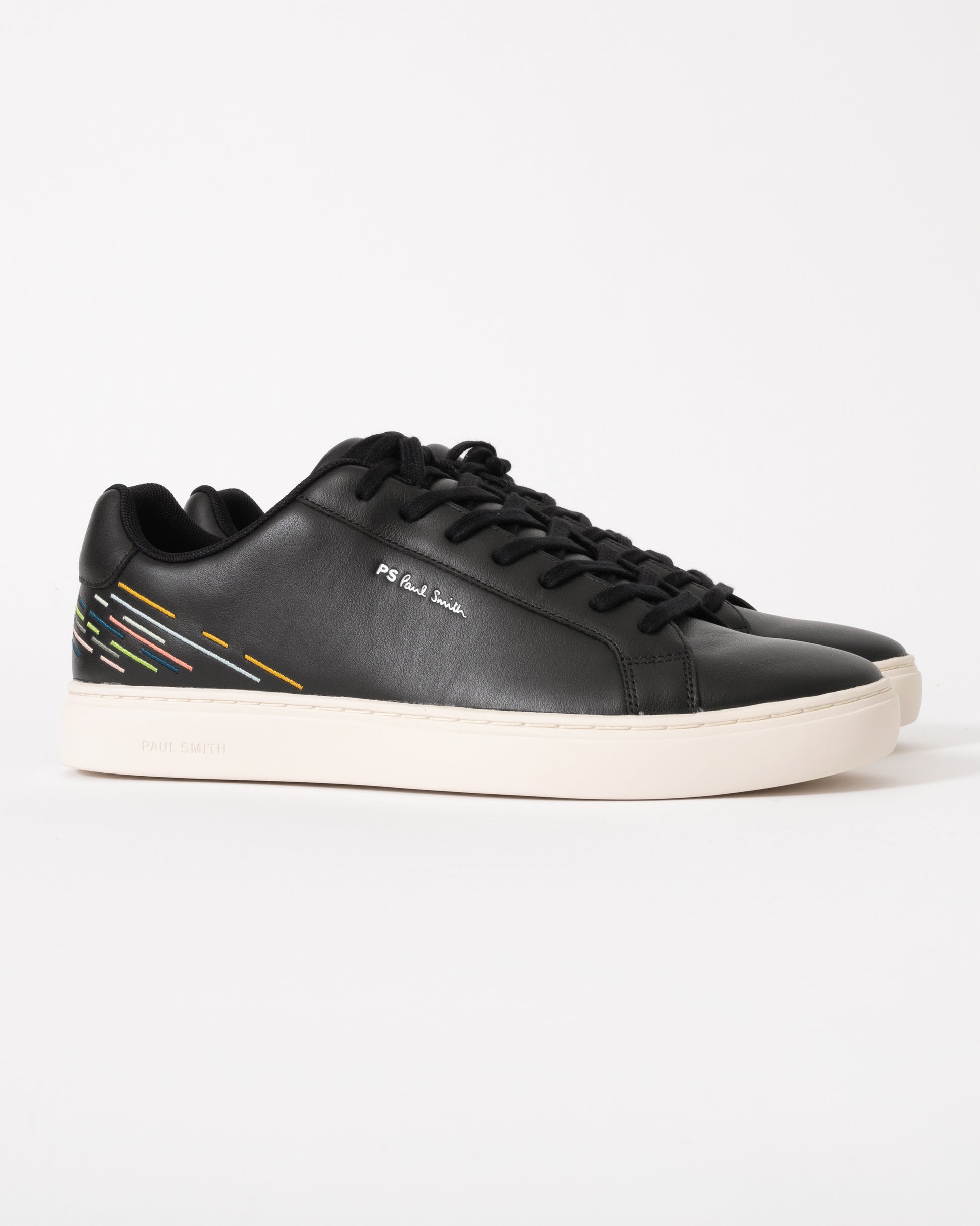 Paul Smith Rex Embroidered Stripe Mens Trainers - 79 Black - CHO - Designer Mens Trainers