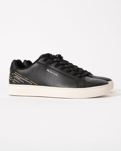 Paul Smith Rex Embroidered Stripe Mens Trainers - 79 Black - CHO - Designer Mens Trainers