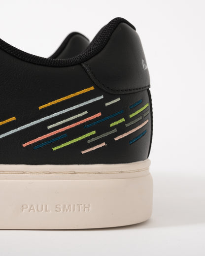 Paul Smith Rex Embroidered Stripe Mens Trainers - 79 Black - CHO - Designer Mens Trainers