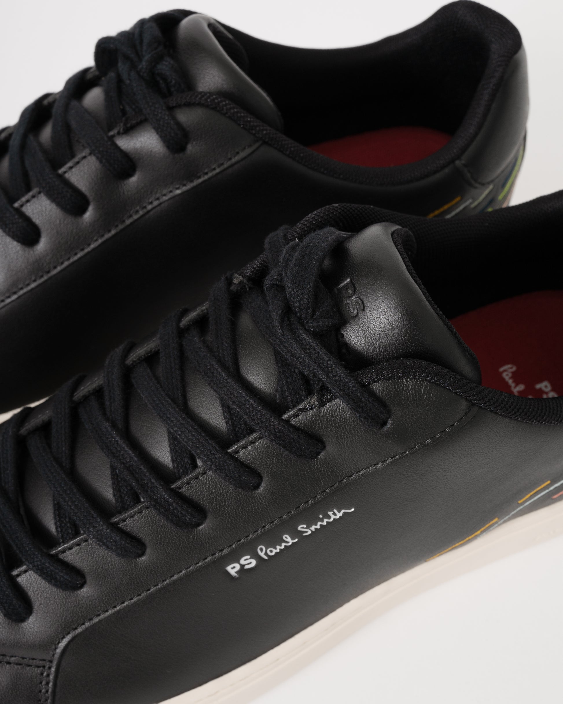 Paul Smith Rex Embroidered Stripe Mens Trainers - 79 Black - CHO - Designer Mens Trainers