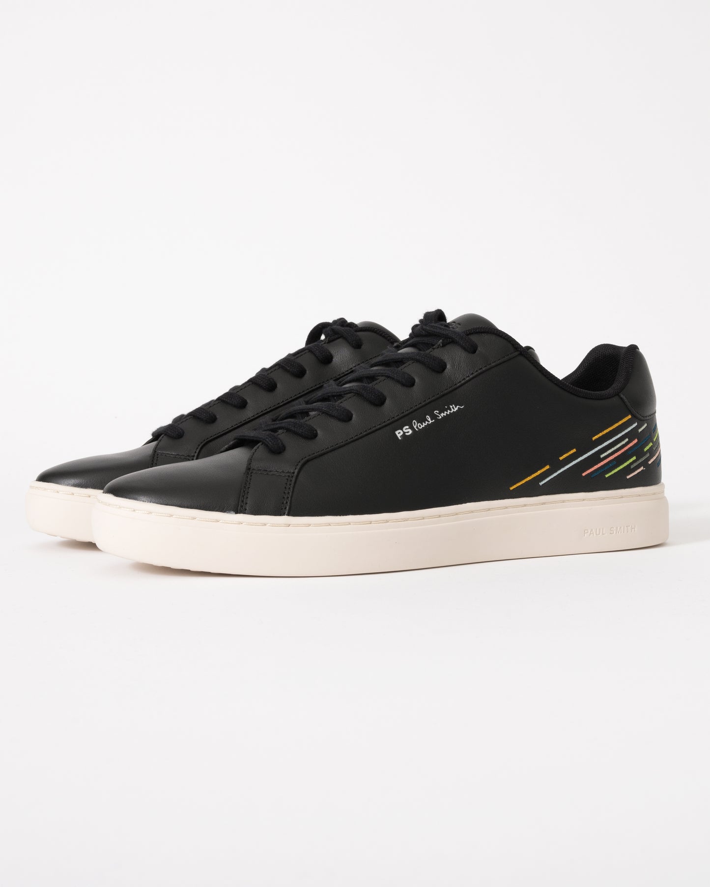 Paul Smith Rex Embroidered Stripe Mens Trainers - 79 Black - CHO - Designer Mens Trainers