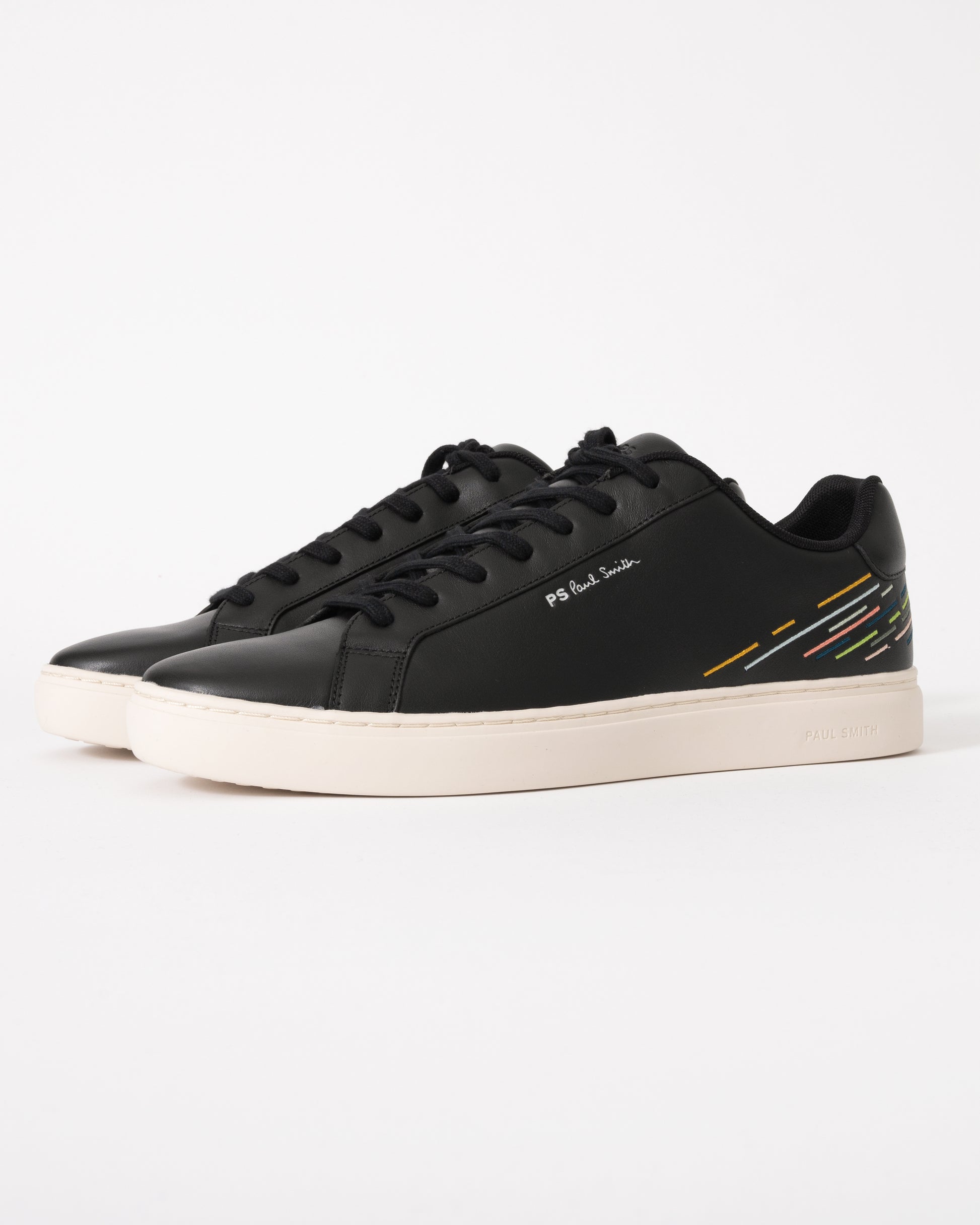 Paul Smith Rex Embroidered Stripe Mens Trainers - 79 Black - CHO - Designer Mens Trainers