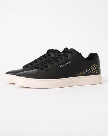 Paul Smith Rex Embroidered Stripe Mens Trainers - 79 Black - CHO - Designer Mens Trainers