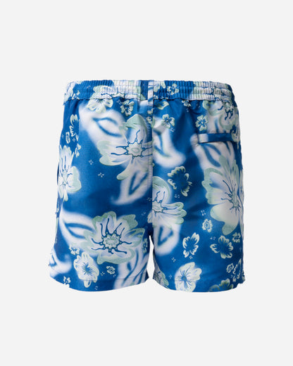 back of Paul Smith Riso Floral Mens Swimshorts in 45 Blue