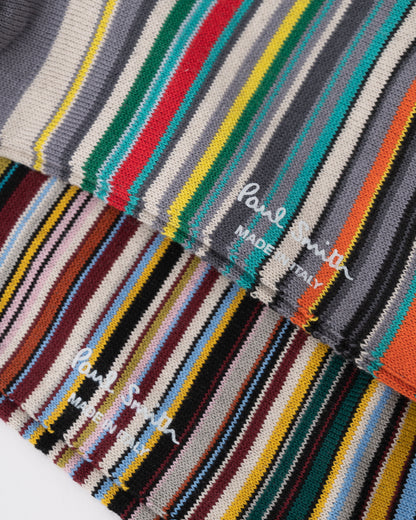 Paul Smith 2 Pack Mens Signature Stripe Socks  logo detail