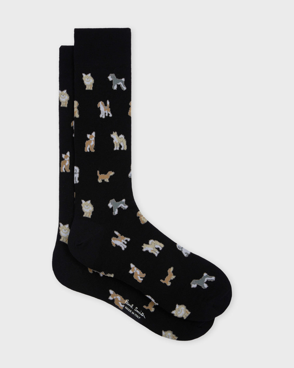 Paul Smith Mens 3-Pack Kyoto Dog Socks - 1A Mixed Plate 1 black