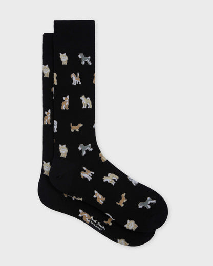 Paul Smith Mens 3-Pack Kyoto Dog Socks - 1A Mixed Plate 1 black