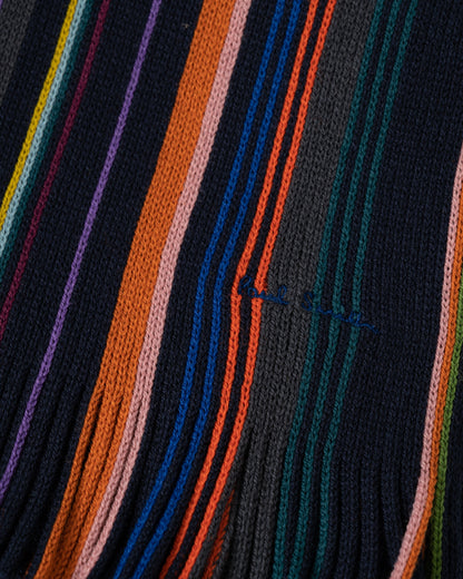 Paul Smith Mens Ivan Stripe Scarf - 47 Navy